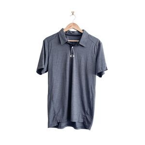 Oakley Mens Athletic Polo Shirt Collared Short Sleeve Gray Large